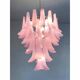 Lustre contemporain en verre de Murano « Selle » rose givré, style Mazzega