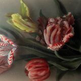 Fixed painting under glass signed H.Garnier