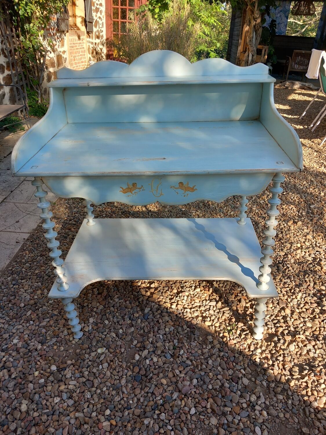 Table de toilette bois
