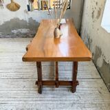Aranjou farmhouse table in blond elm, 1950s