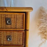 Rattan chest of drawers circa 1970, Dal Vera