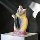 Large antique animal-shaped barbotine vase fish signed KG Lunéville