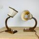 Paire de lampes art déco bois courbé