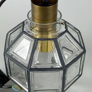 60s 70s hanging lamp by Limburg Leuchten Germany glass brass Space Age
