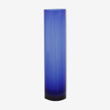 Vase verre bleu