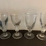 4 glasses of old bistro soufflés and bullés, XIXth century