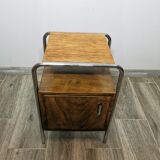 Table de chevet chromée Bauhaus par Robert Slezak