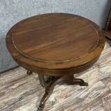Table Lombarde époque Empire en acajou et filet de laiton vers 1820