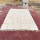 **Moroccan Berber rug in ecru 300x200 cm – raised geometric pattern**