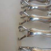 Set de 6 portes couteaux chevaux en chrome argenté- vintage