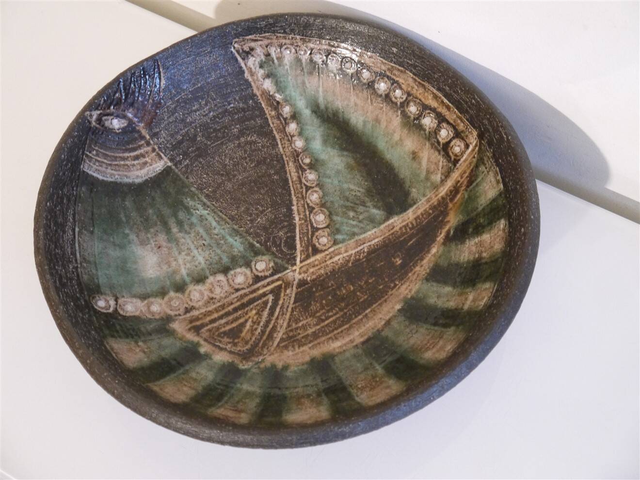 Swedish ceramic dish by Elsi Bourelius