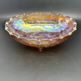 Large tinted glass bowl with fruit pattern