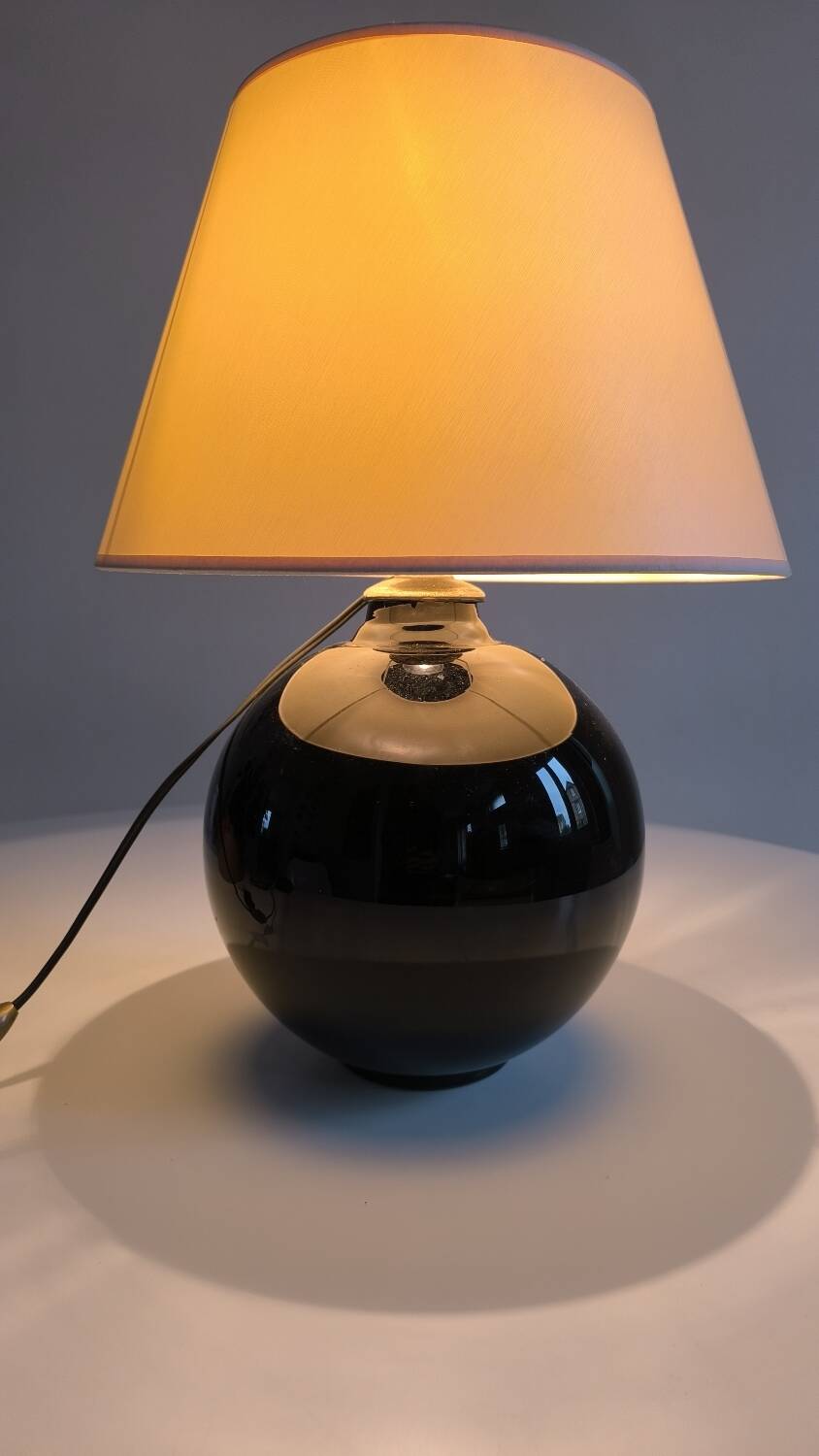 Black opaline ball lamp 1950