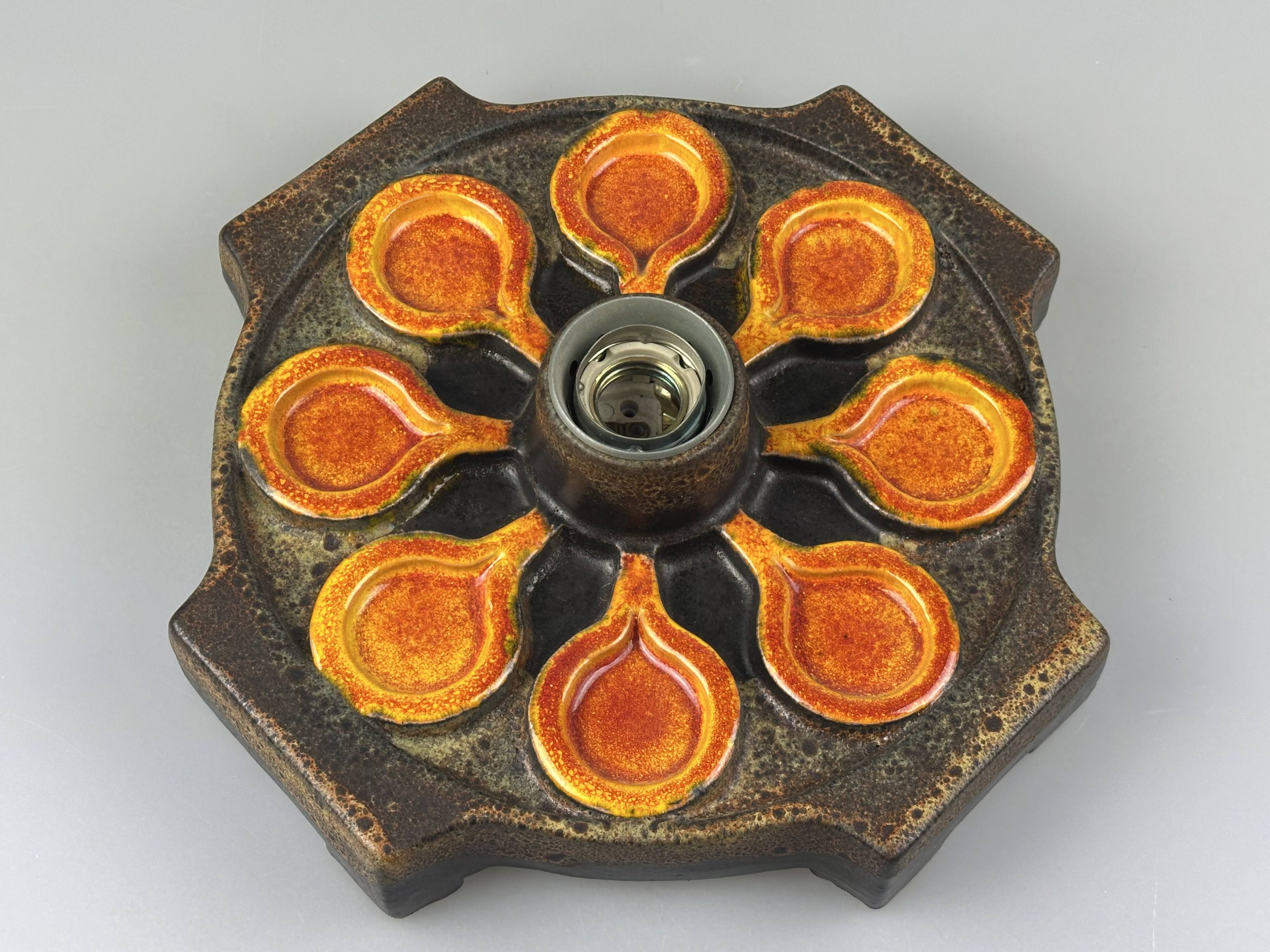 1960s/1970s Ceramic Wall Sconce, Mid-Century Space Age Design