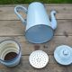 Blue enamel coffee pot