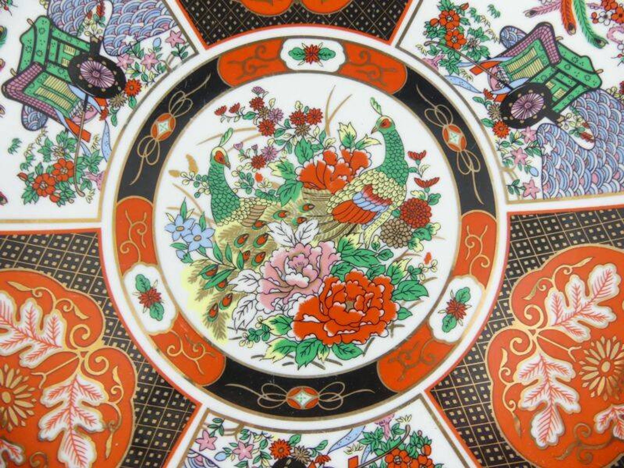 Large Taous porcelain dish, Morocco, vintage