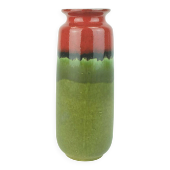 1960s 70s vintage scheurich VASE model 206-27 red black and matte green