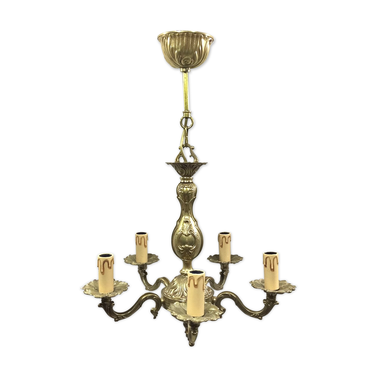 Chandelier 5 lights in bronze