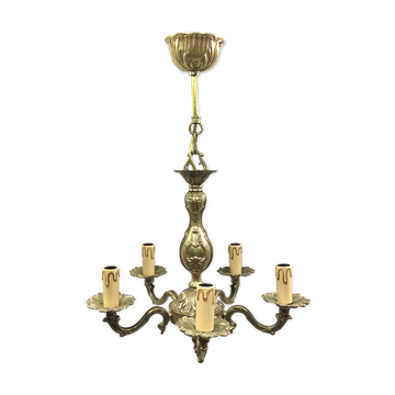 Chandelier 5 lights in bronze