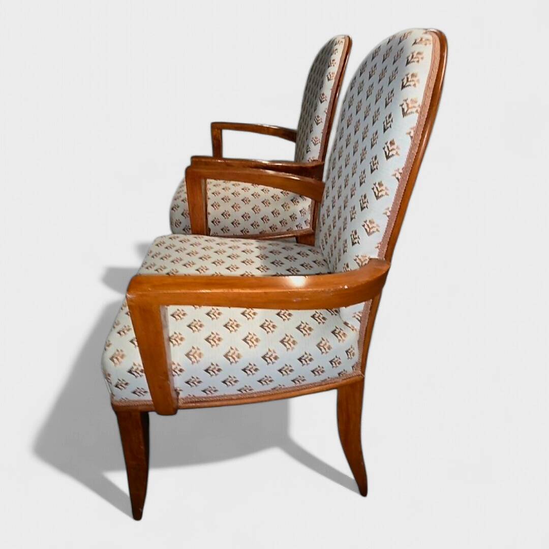 Paire de fauteuils "Bridge" Art Déco – Circa 1940