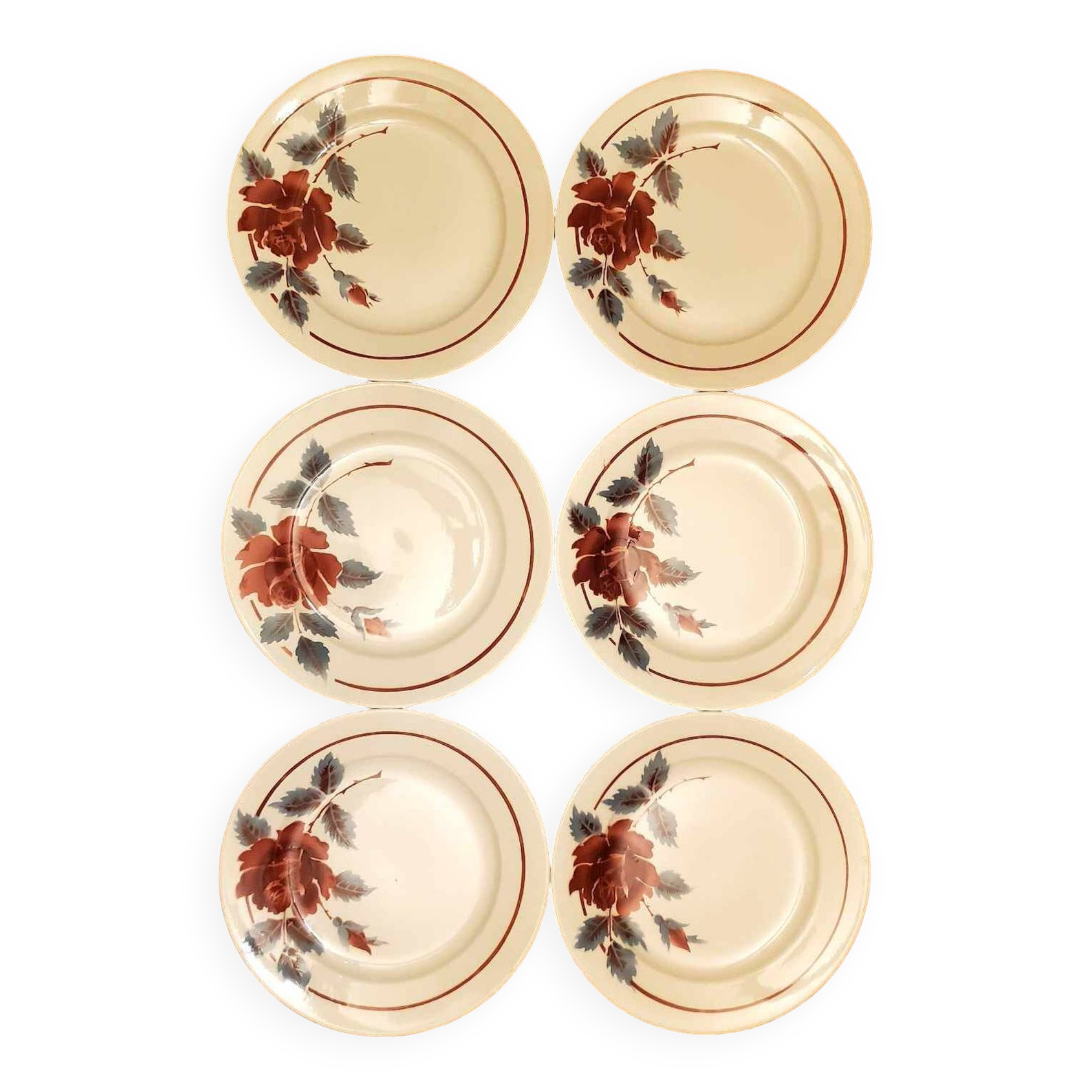 Set of 6 Hamage & Moulin des Loups plates