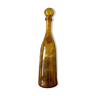 Biot "Narrow Bottle 45" in golden yellow bubbled glass