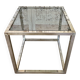 Table Basse / Bout de Canapé Vintage 1970 - Structure Chrome & Plateau Verr
