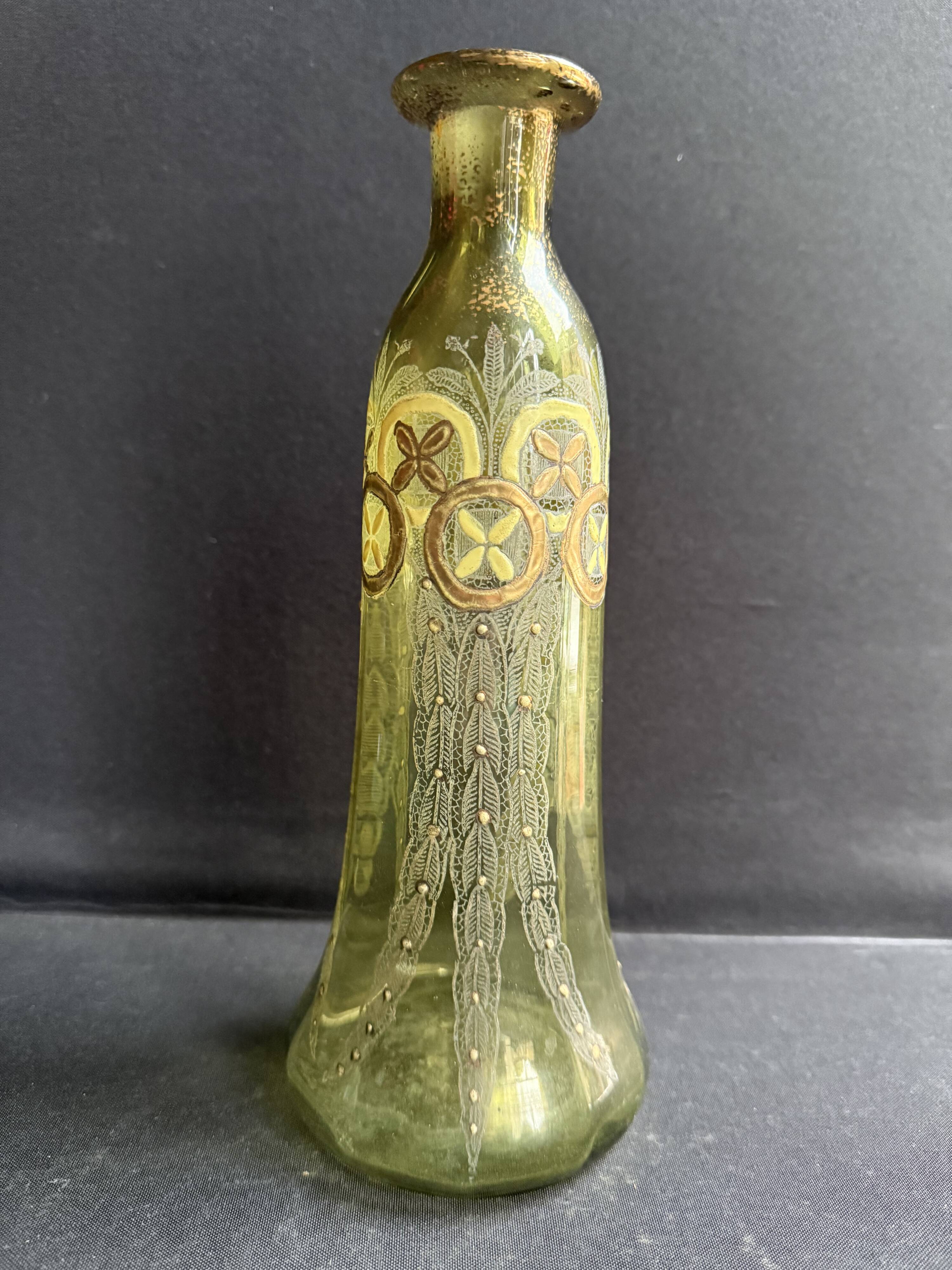 Pair of enamelled vases or carafes – Art Nouveau