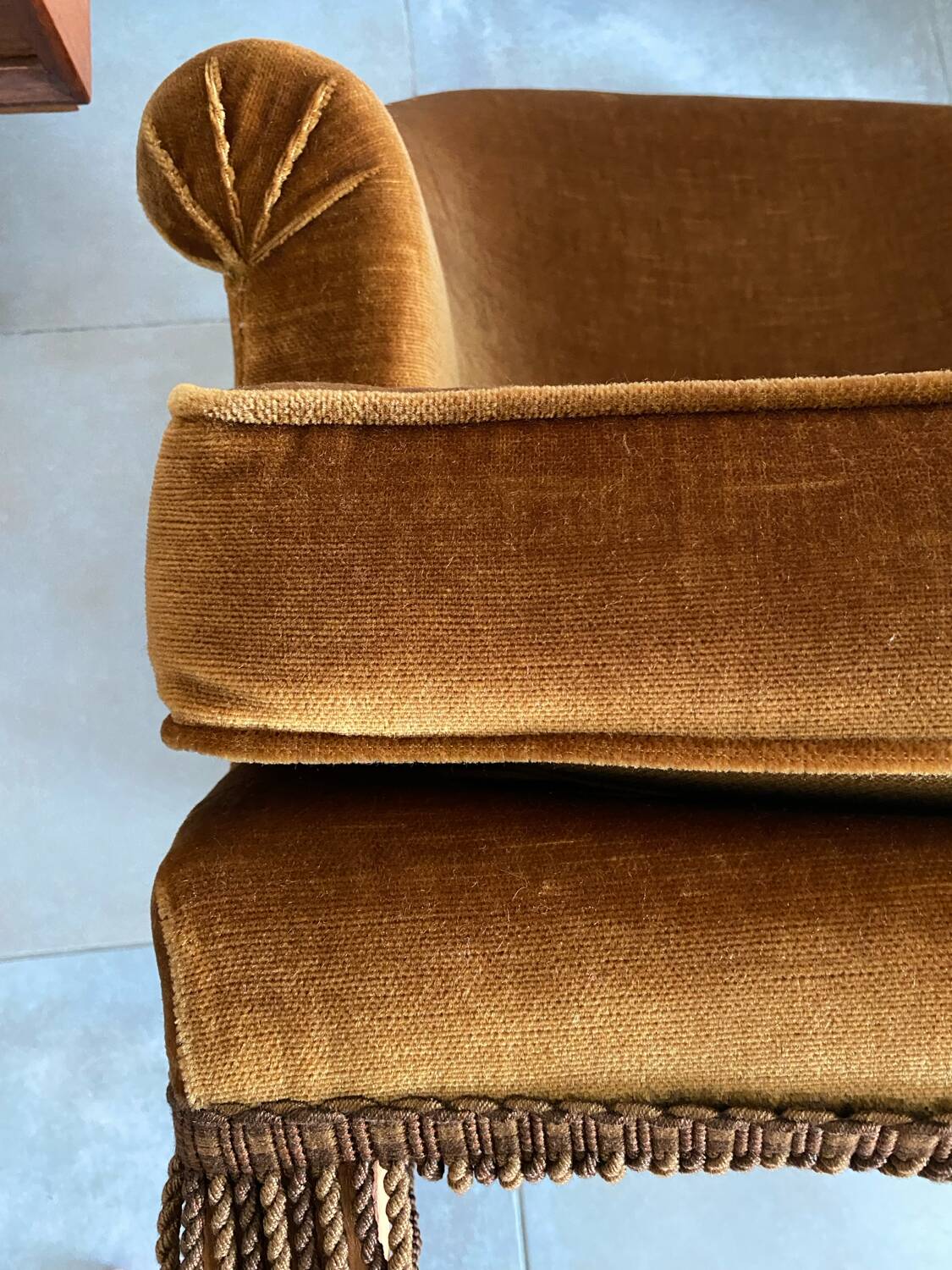 Velvet armchair