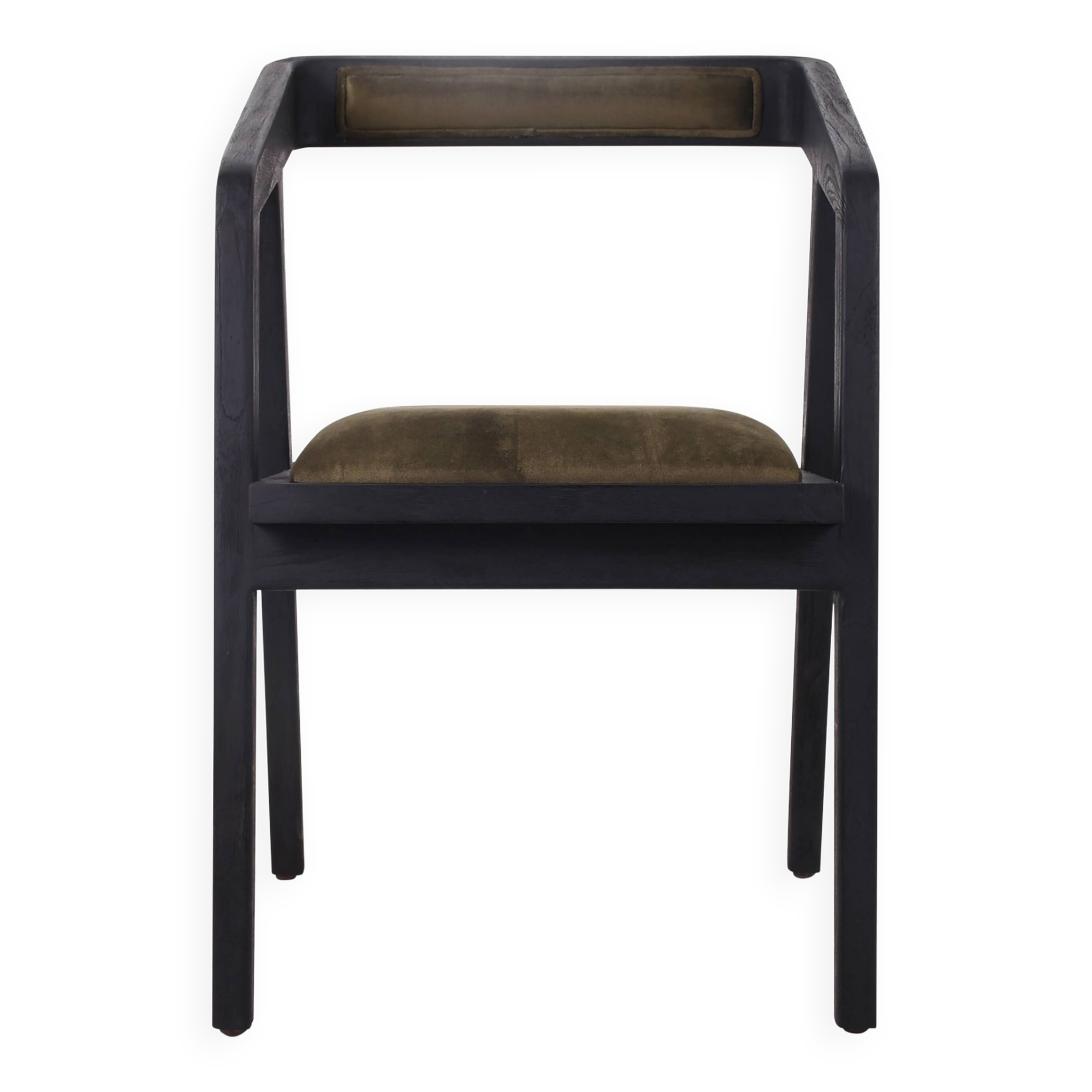 Pair of burnt wood chairs