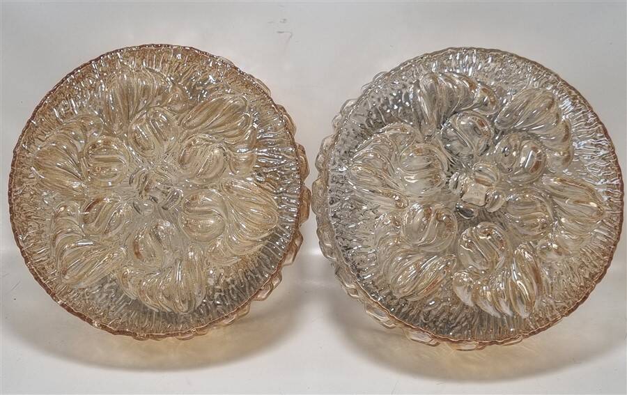 Iridescent cast glass ceiling light by Helena Tynell