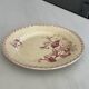 Red iron earth serving dish - Gien honeysuckle - antique earthenware