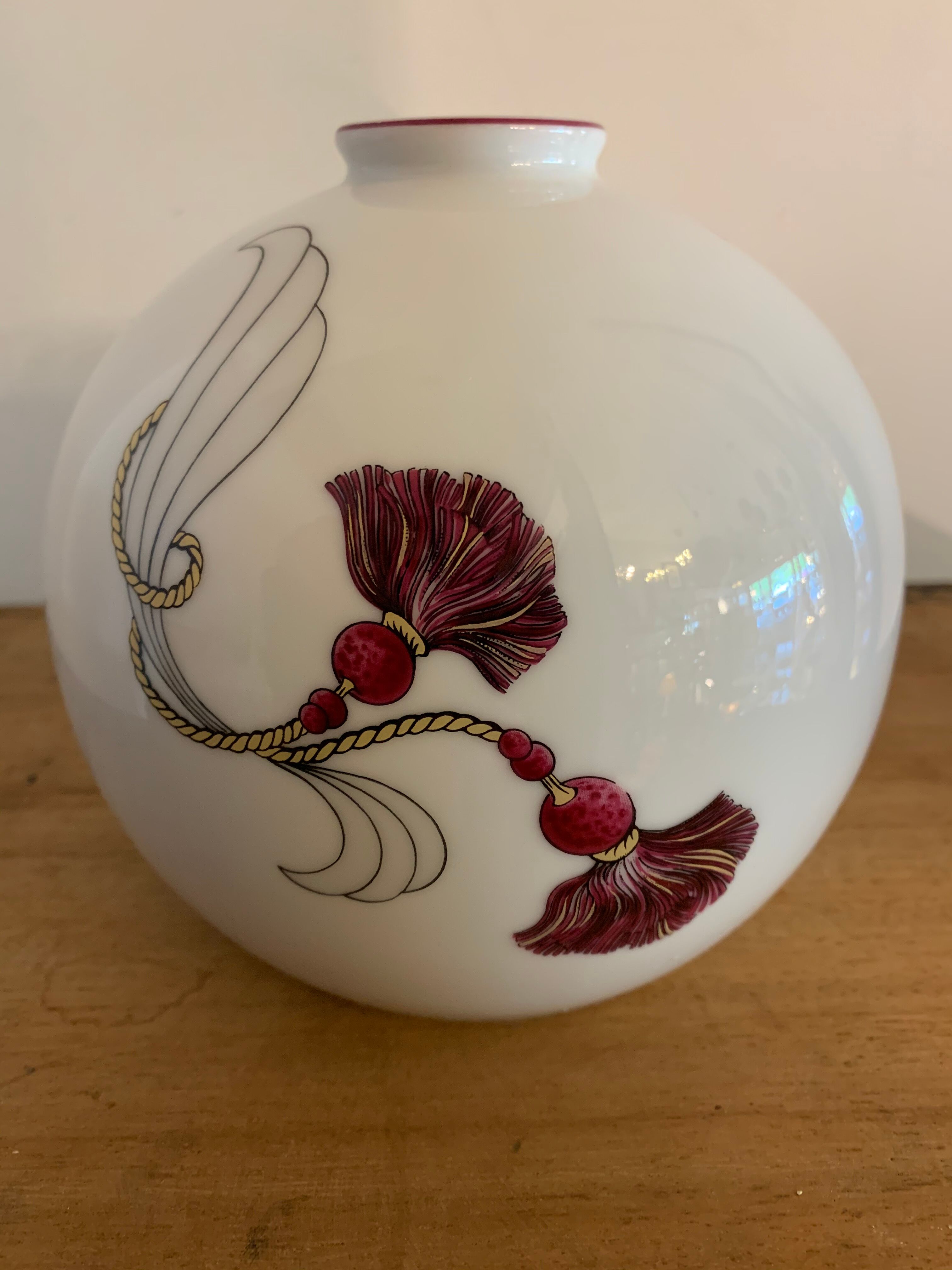 Tharaud Limoges porcelain ball vase