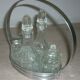 Oil vinegar salt pepper and mustard condiment server