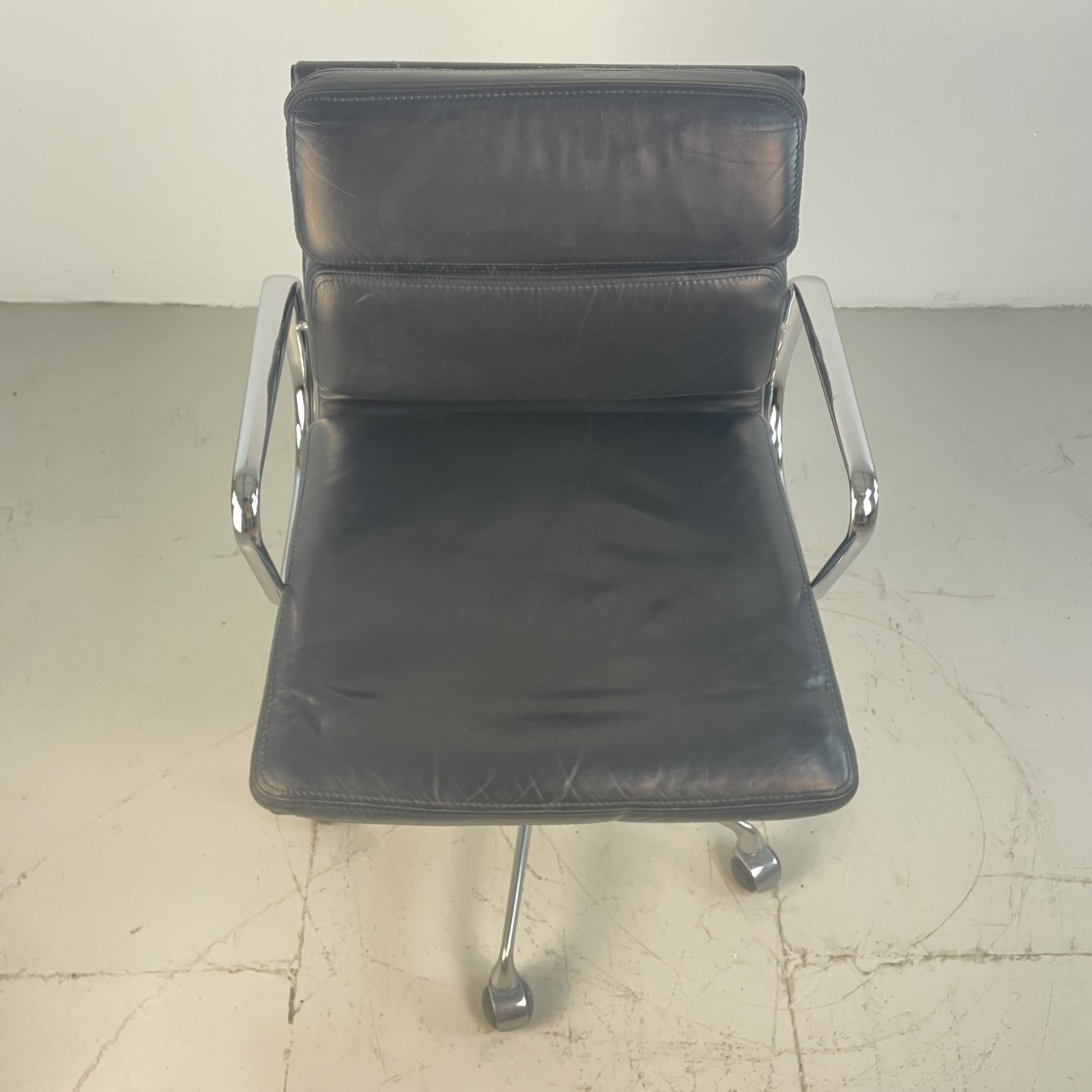 Eames ICF for Herman Miller black leather Soft Pad height adjustable Group chair