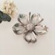 Silver metal flower ashtray
