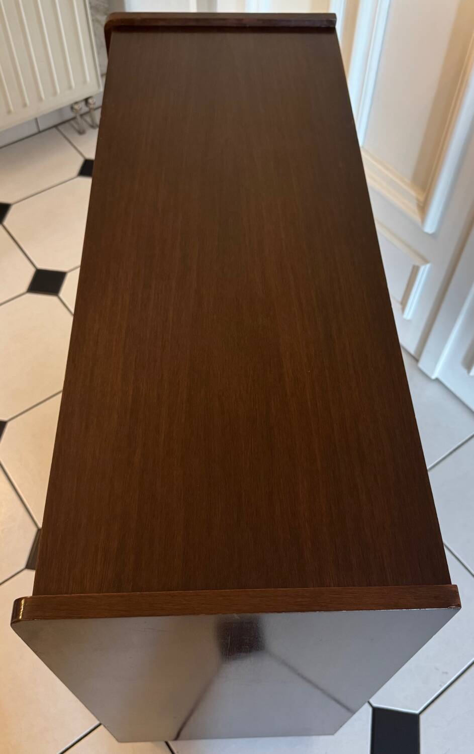 Vintage shoe cabinet with compass legs