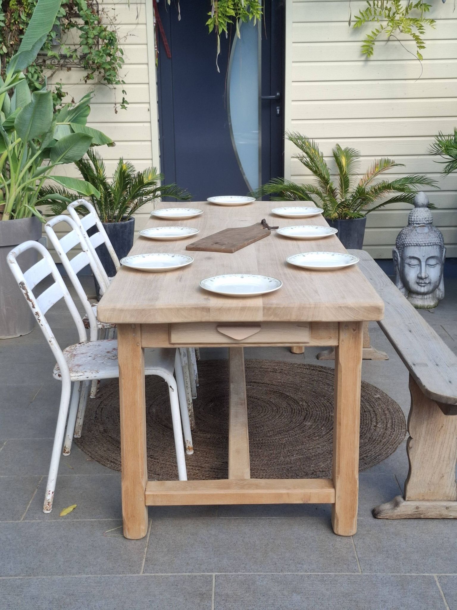N052 table de ferme rénovée