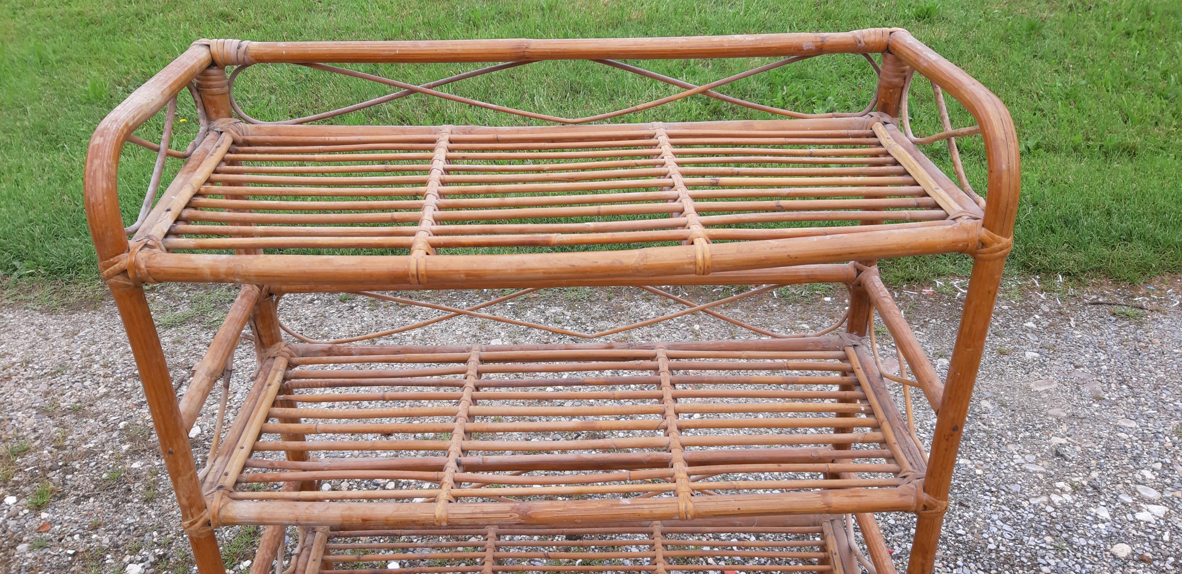 Vintage rattan shelf