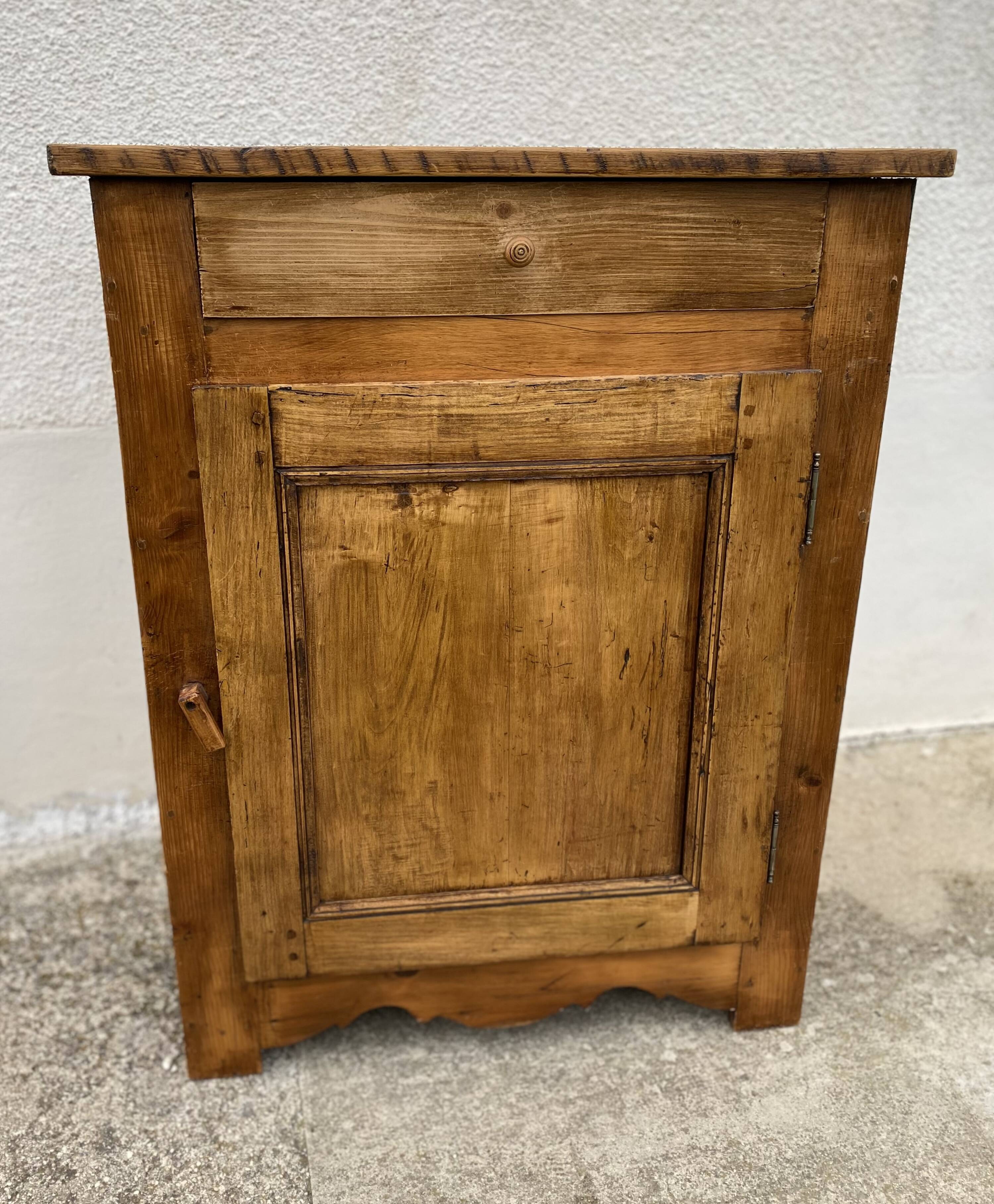 Jam cupboard with drawer from the beginning of the 20th century, mountain furniture