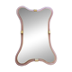Scenographic Pink and Gold Mirror With Torchon Glass