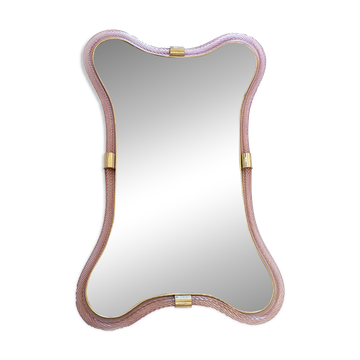 Miroir Scénographique Rose et Or Avec Torchon En Verre Design Par