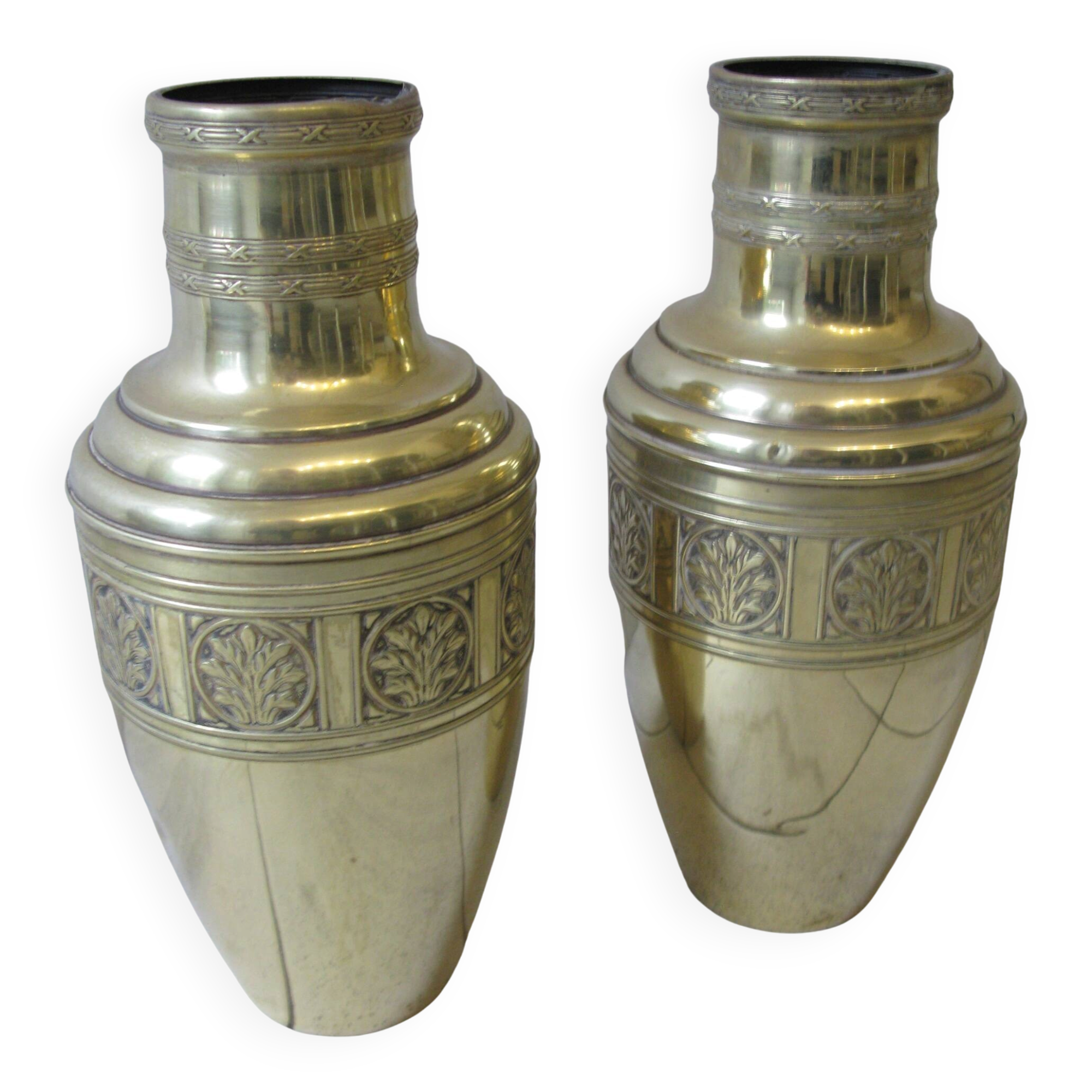 paire de vases en laiton