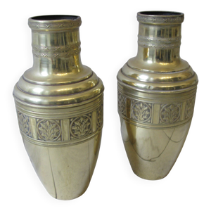 Paire de vases en laiton