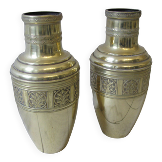 pair of brass vases
