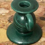 Saint-Clément green ceramic candlestick, 1950s