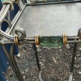 Vintage metal and glass side table