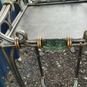 Vintage metal and glass side table
