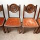 Ensemble de six chaises à manger art déco en chêne Français (6)