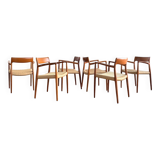 Chaises de Salle à Manger Danoises Modèle 57 en Teck, Niels O. Møller, JL Mollers, Ensemble de 6